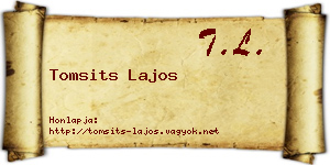 Tomsits Lajos névjegykártya