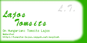 lajos tomsits business card